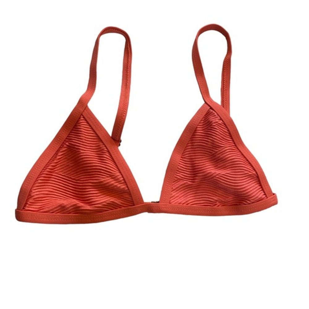 Revolve Tavik Size XS Jett Triangle Bikini Top Coral Orange Texture Swimsuit NWT